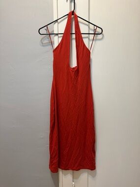 SKIMS Smooth lounge Midi halter Dress. Terra